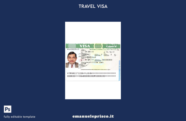 modello di visto per Marocco in stile verificato
